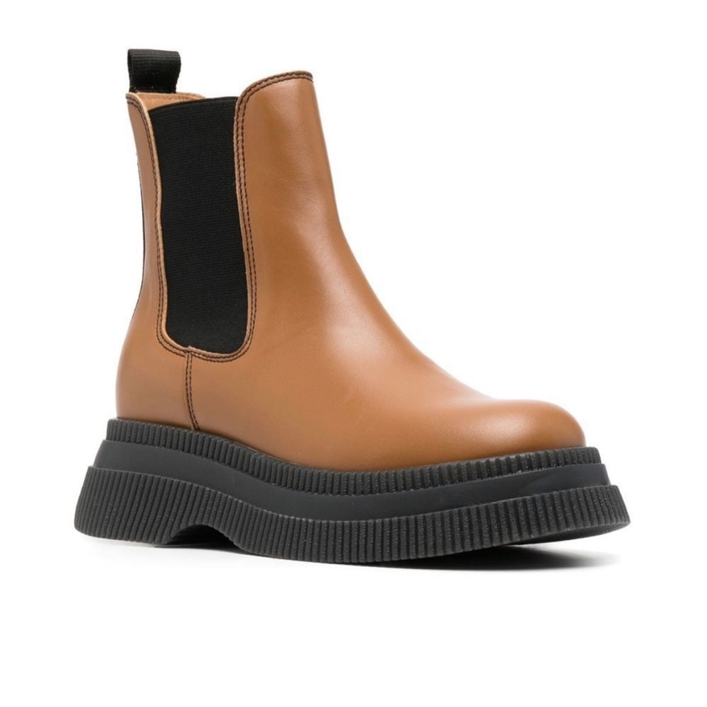 Ganni Creeper Boot in Brown/Tan